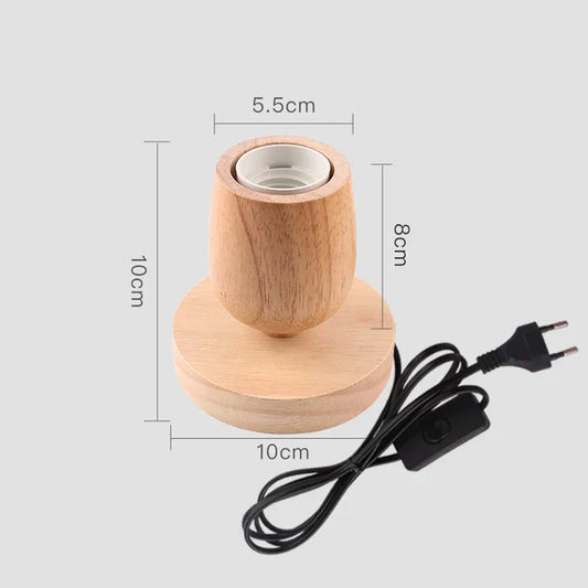 Retro Wooden Table Lamp with Light Ball - Cozy Decorative Lighting