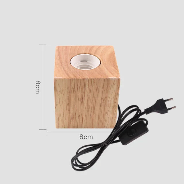 Retro Wooden Table Lamp with Light Ball - Cozy Decorative Lighting