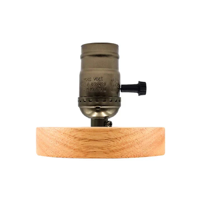 Retro Wooden Table Lamp with Light Ball - Cozy Decorative Lighting