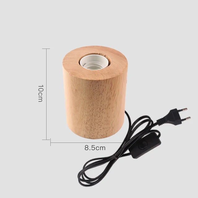 Retro Wooden Table Lamp with Light Ball - Cozy Decorative Lighting