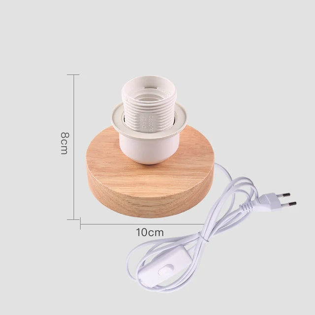 Retro Wooden Table Lamp with Light Ball - Cozy Decorative Lighting