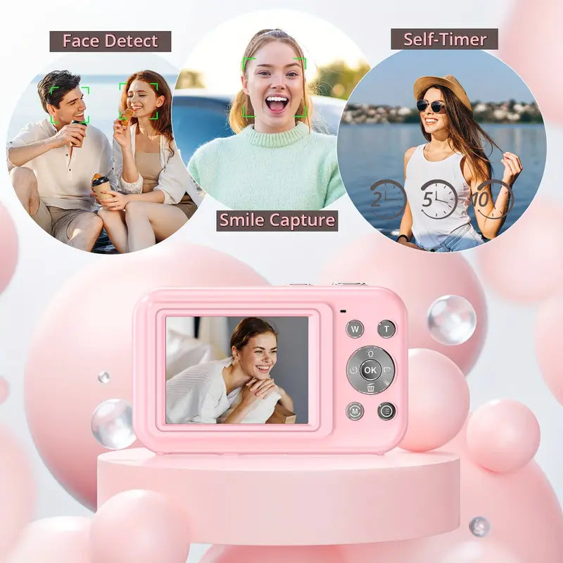 Retro Compact Digital Camera with 1080p Video and Automatic Settings