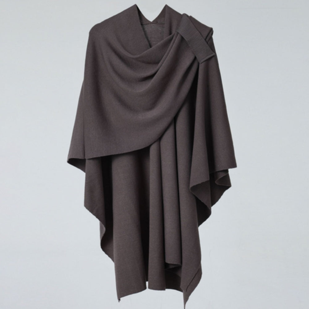 Lightweight Microfiber Shawl Coat with Clasp