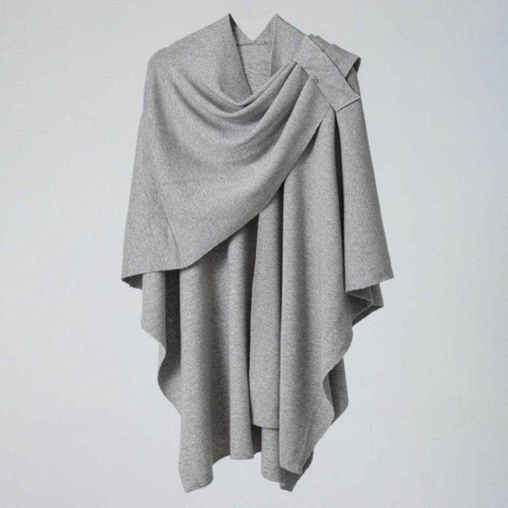 Lightweight Microfiber Shawl Coat with Clasp