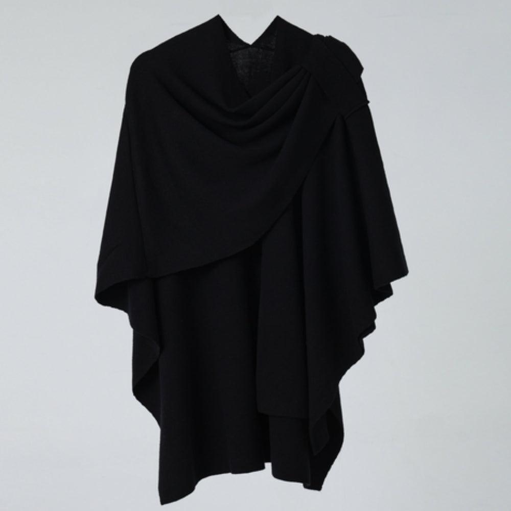 Lightweight Microfiber Shawl Coat with Clasp