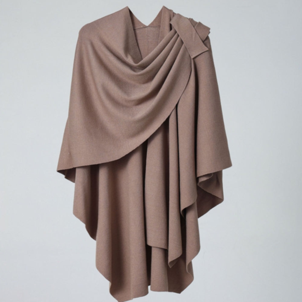 Lightweight Microfiber Shawl Coat with Clasp