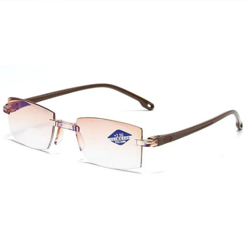 Ultralight Rimless Progressive Glasses with Blue Light Filter
