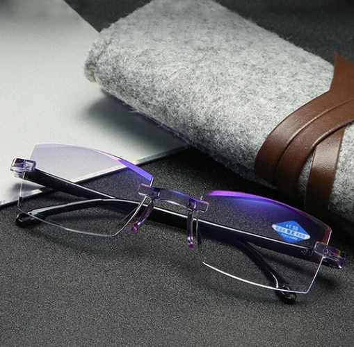Ultralight Rimless Progressive Glasses with Blue Light Filter