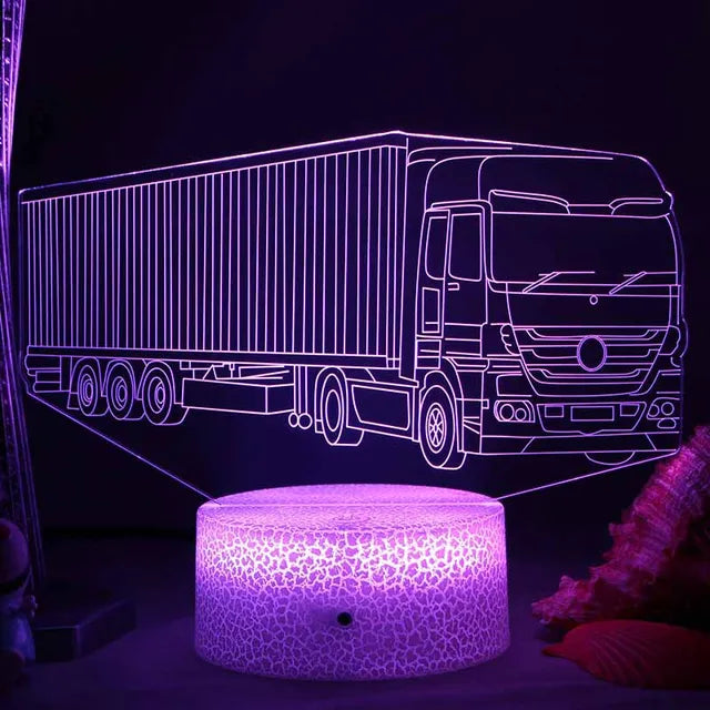 3D Illusion LED Night Light for Kids Room, USB Rechargeable