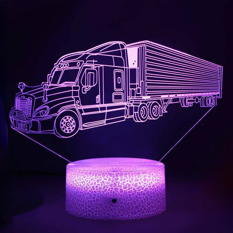 3D Illusion LED Night Light for Kids Room, USB Rechargeable