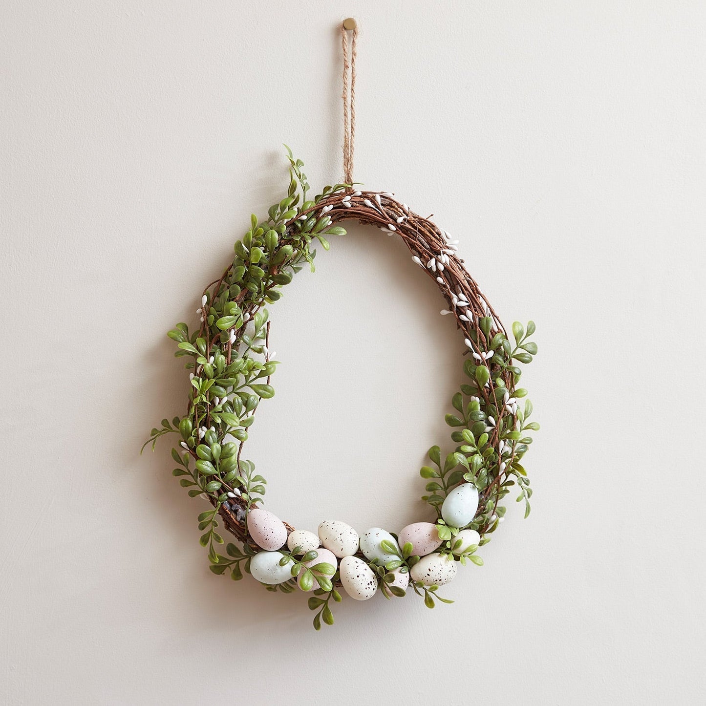 Easter Egg Shaped Wreath with Fairy Lights