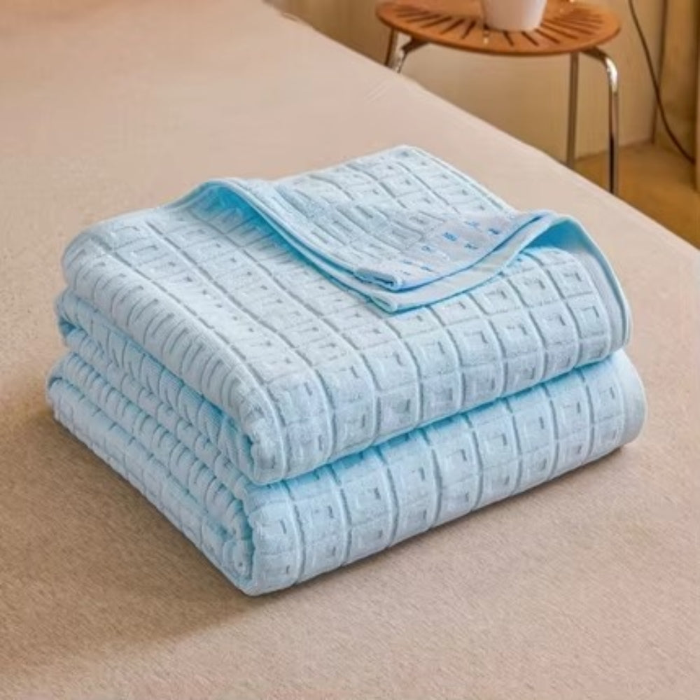 Waffle Cotton Lightweight Summer Bedspread Blanket