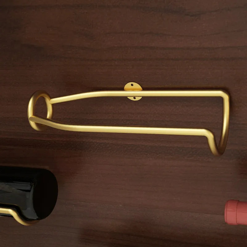 Wall-Mounted Iron Wine Rack for Bottles and Glasses