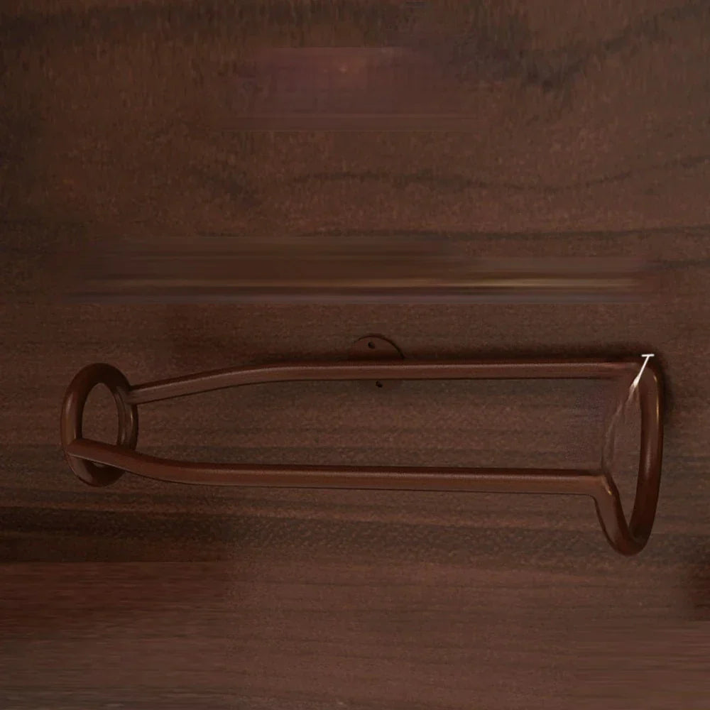 Wall-Mounted Iron Wine Rack for Bottles and Glasses