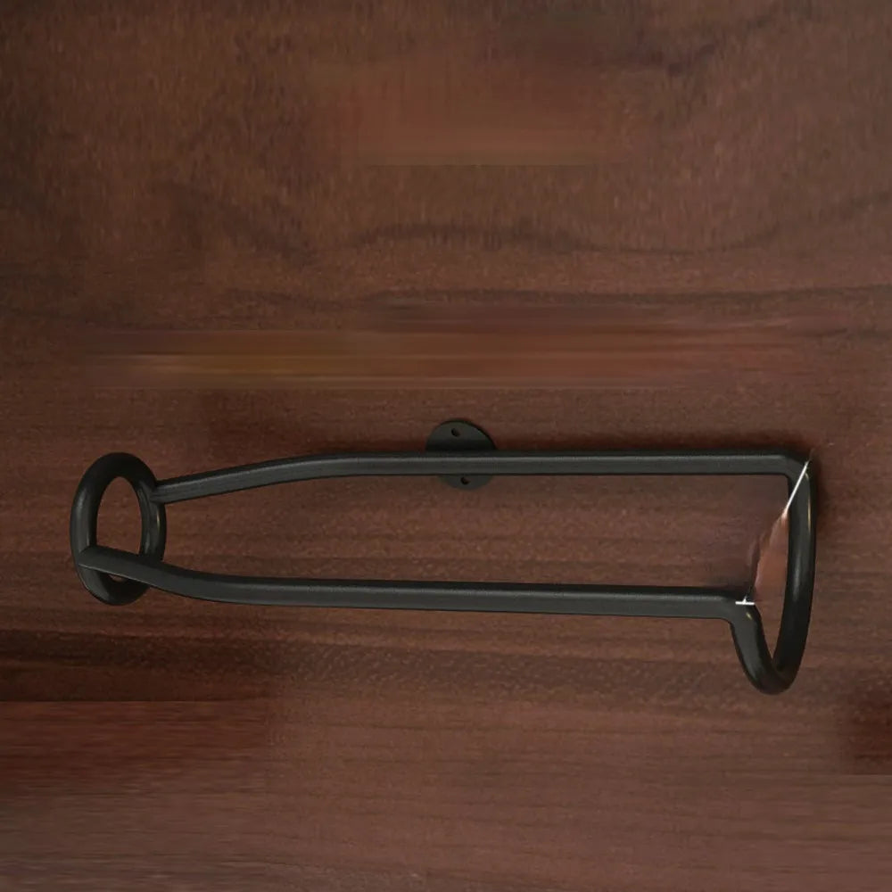 Wall-Mounted Iron Wine Rack for Bottles and Glasses