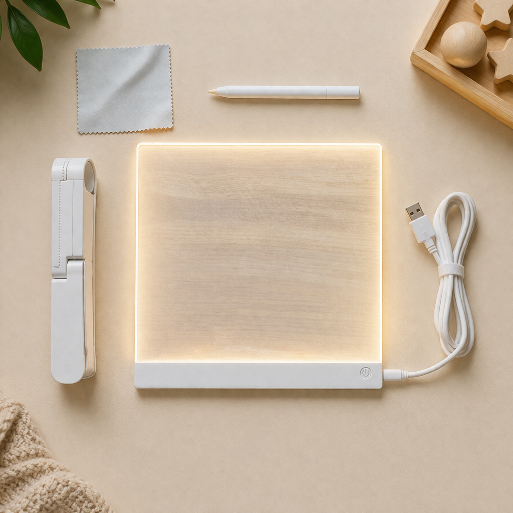 LED Acrylic Drawing Board for Kids with USB Light and Adjustable Stand
