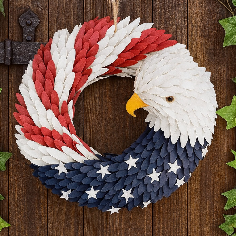 Veterans Eagle Wreath Rustic Wall Art
