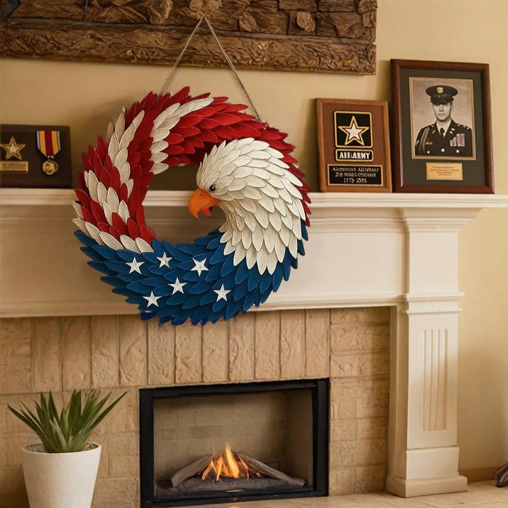 Veterans Eagle Wreath Rustic Wall Art
