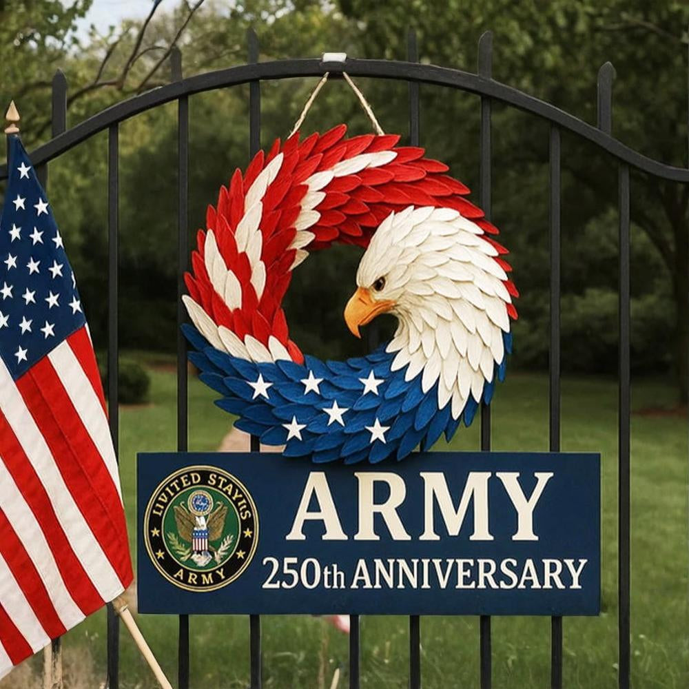 Veterans Eagle Wreath Rustic Wall Art