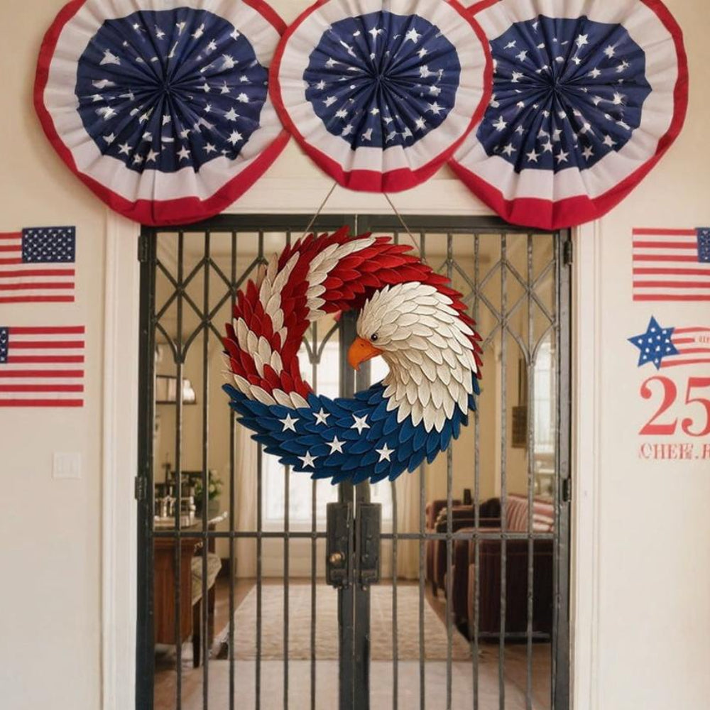 Veterans Eagle Wreath Rustic Wall Art