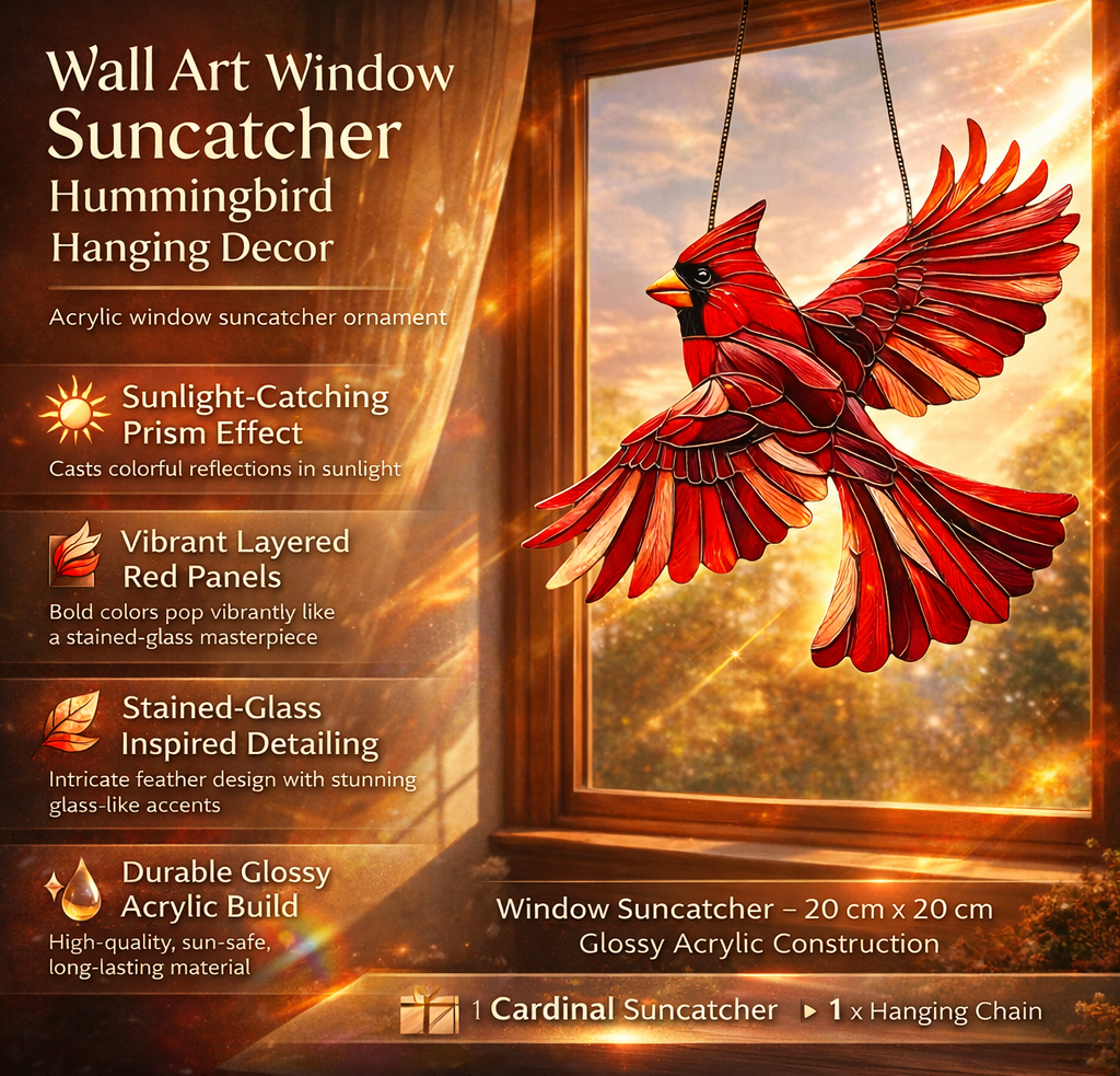 Hummingbird Window Suncatcher Hanging Decor