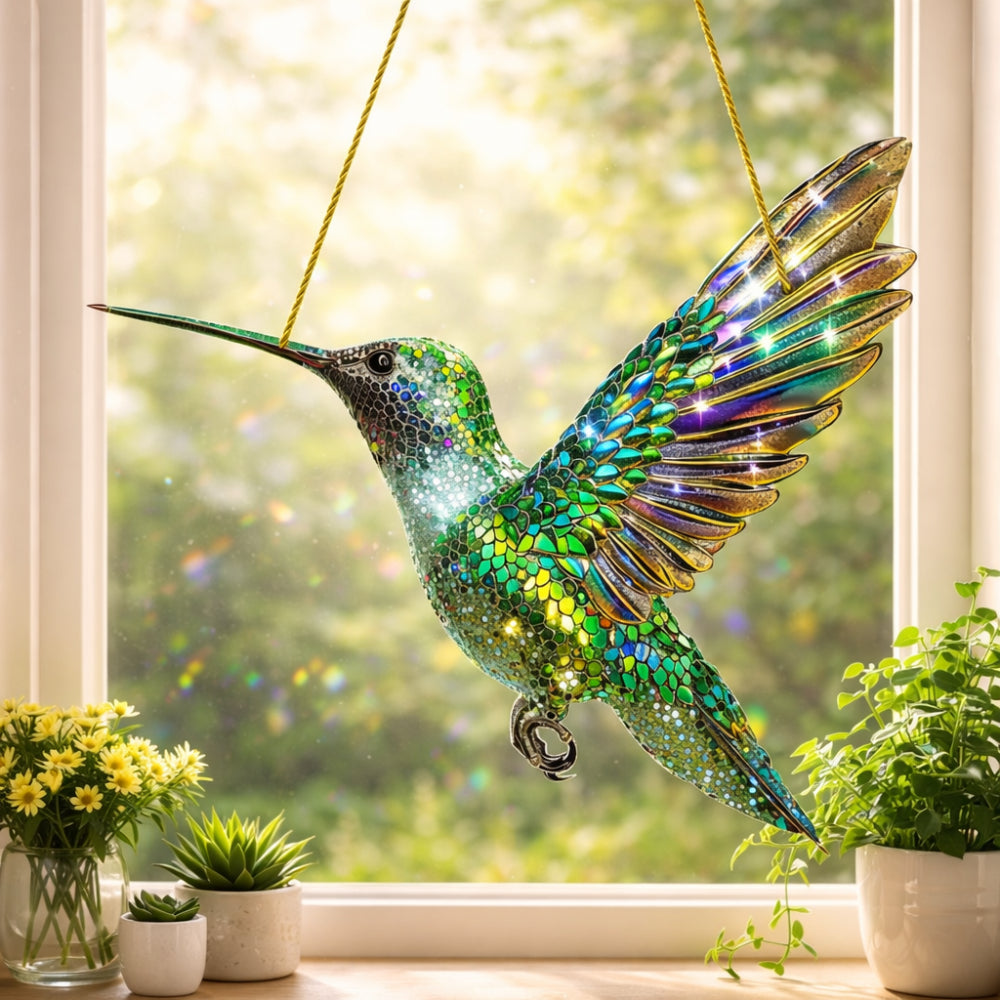 Hummingbird Window Suncatcher Hanging Decor