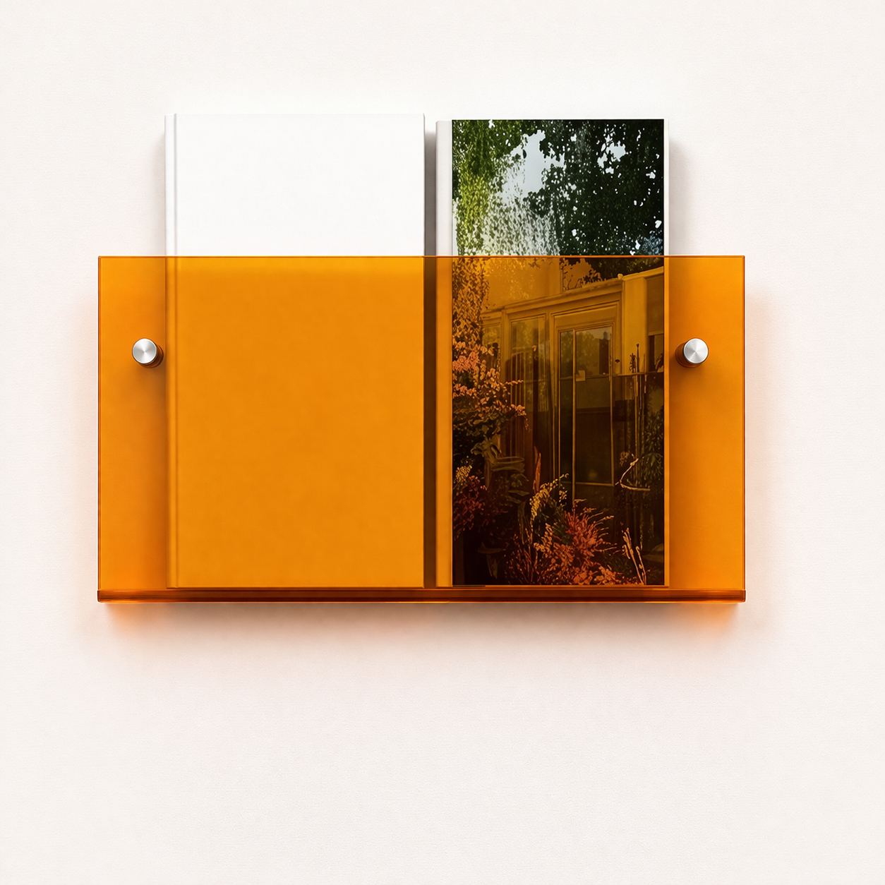 Acrylic Floating Wall Shelf for Magazine and Book Storage