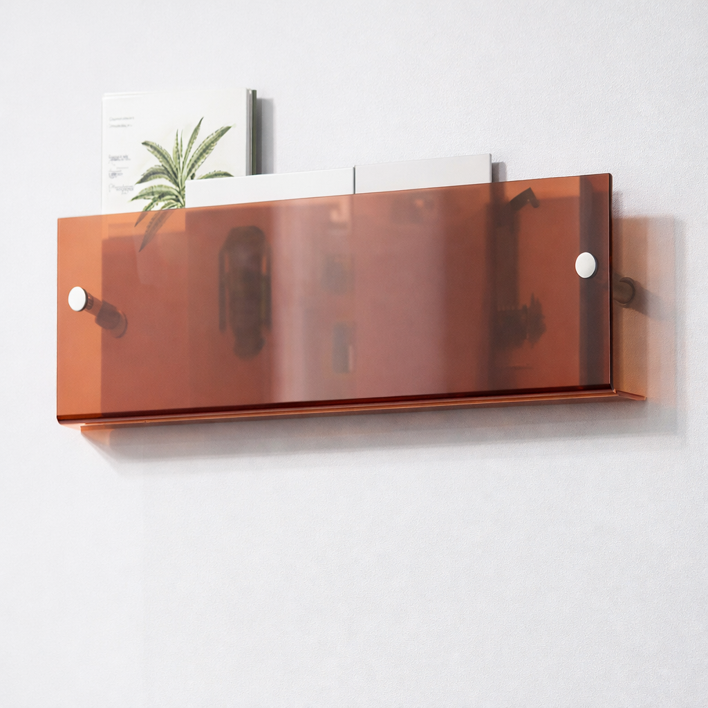 Acrylic Floating Wall Shelf for Magazine and Book Storage