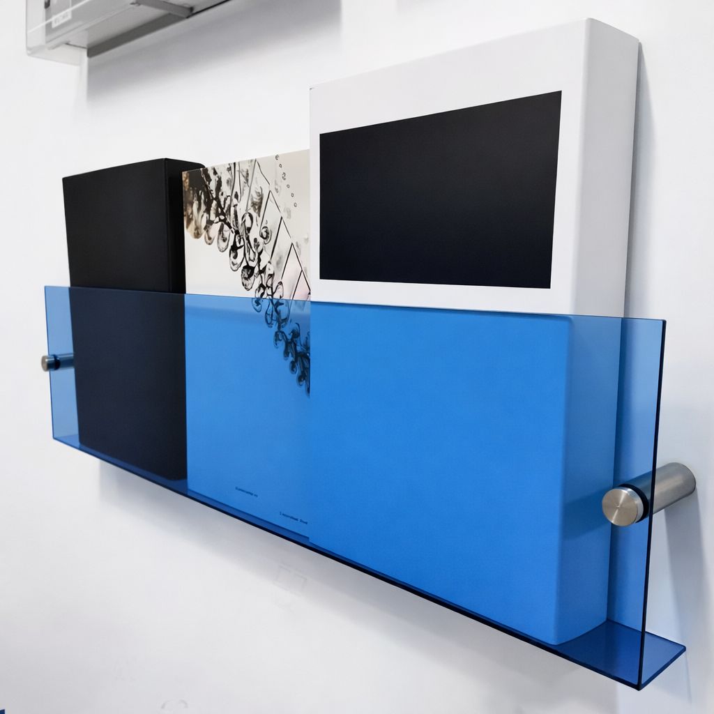 Acrylic Floating Wall Shelf for Magazine and Book Storage