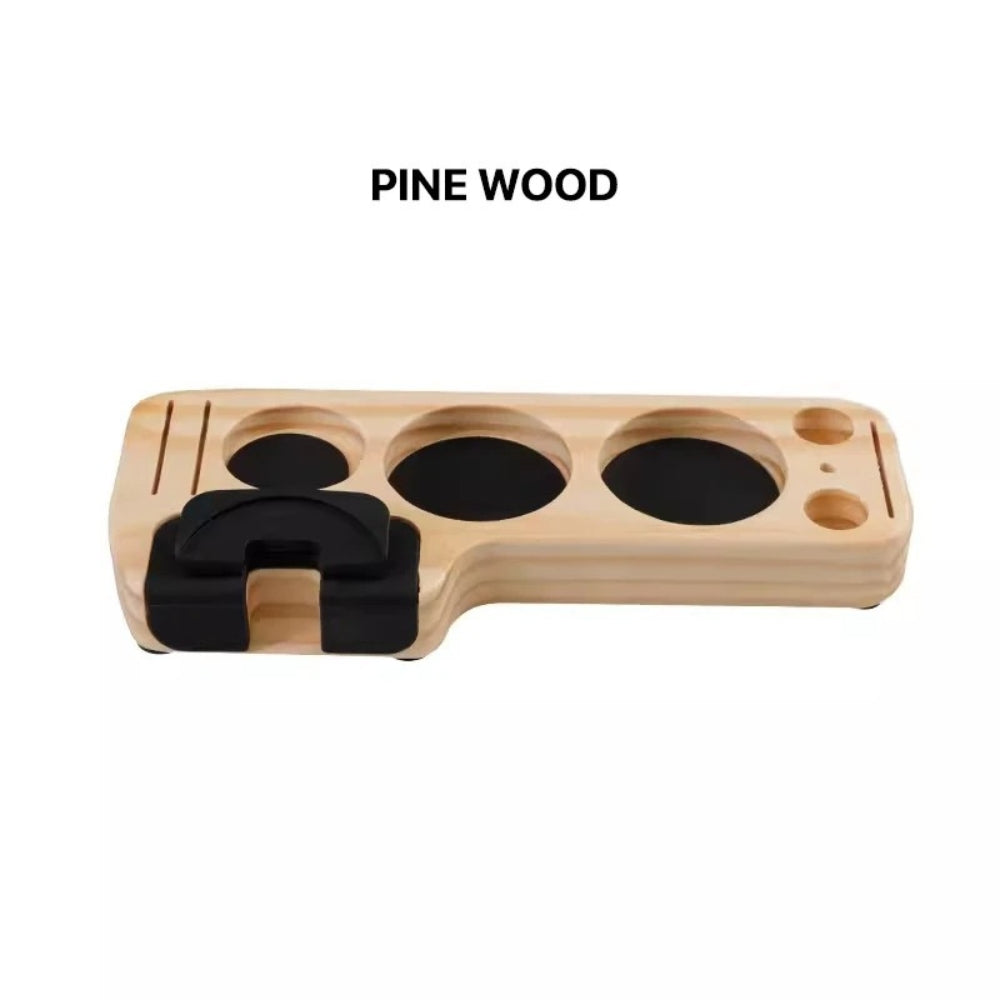 Walnut Espresso Tamper Organizer with Anti-Slip Base