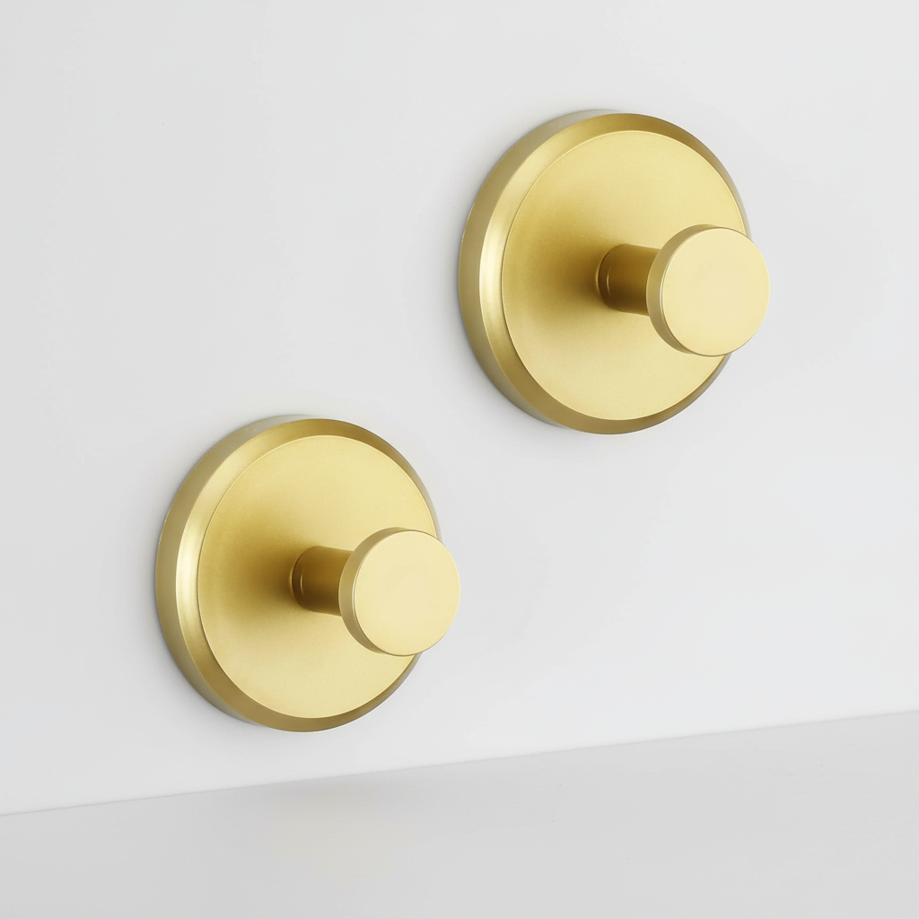 Moisture-Resistant Wall-Mounted Bathroom Hook Set - 4 Elegant Hooks