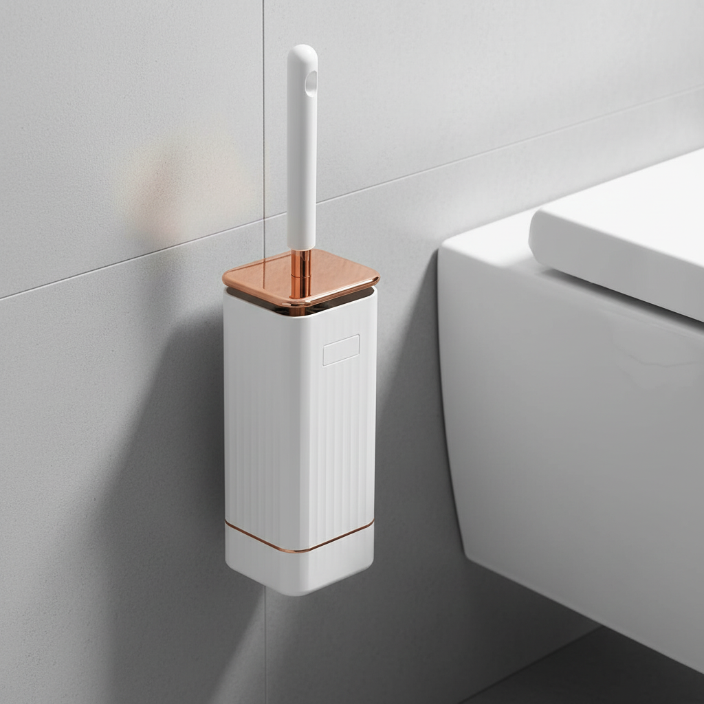 Wall-Mounted Fast-Drying Toilet Brush with Flexible Bristles