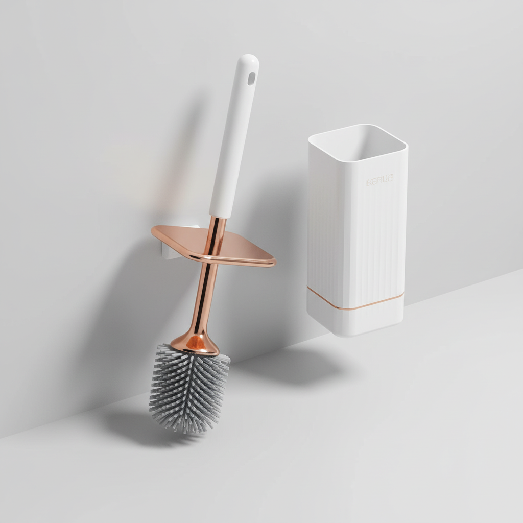 Wall-Mounted Fast-Drying Toilet Brush with Flexible Bristles