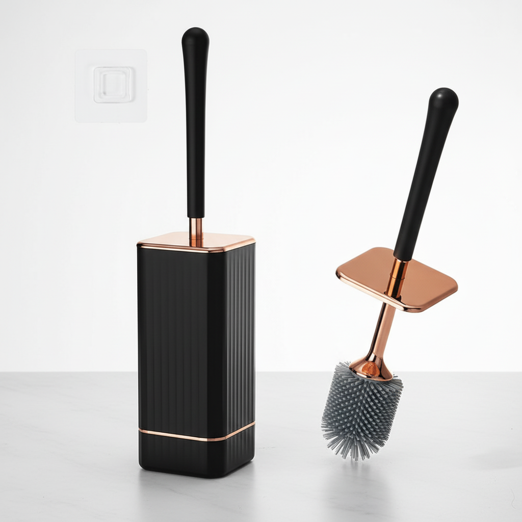 Wall-Mounted Fast-Drying Toilet Brush with Flexible Bristles