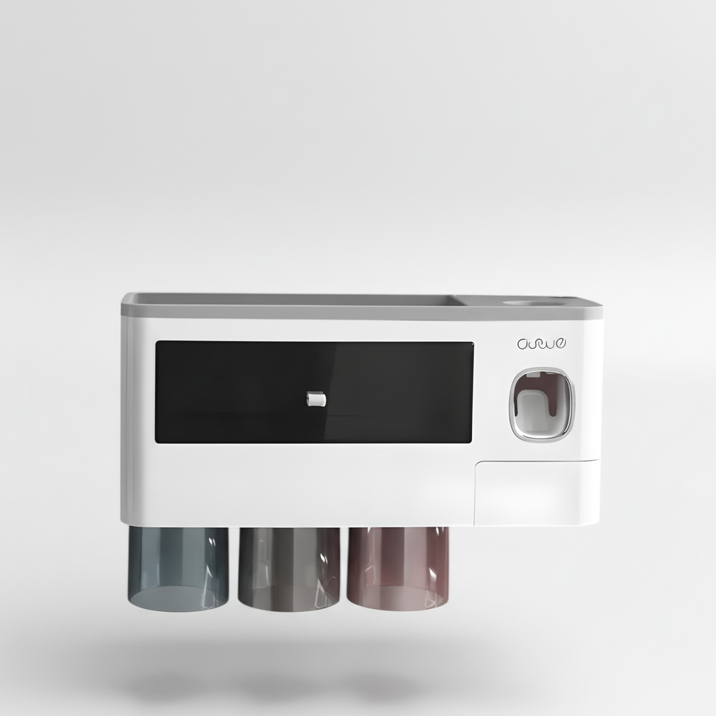 Wall-Mounted Automatic Toothpaste Dispenser with Hygienic Toothbrush Holder