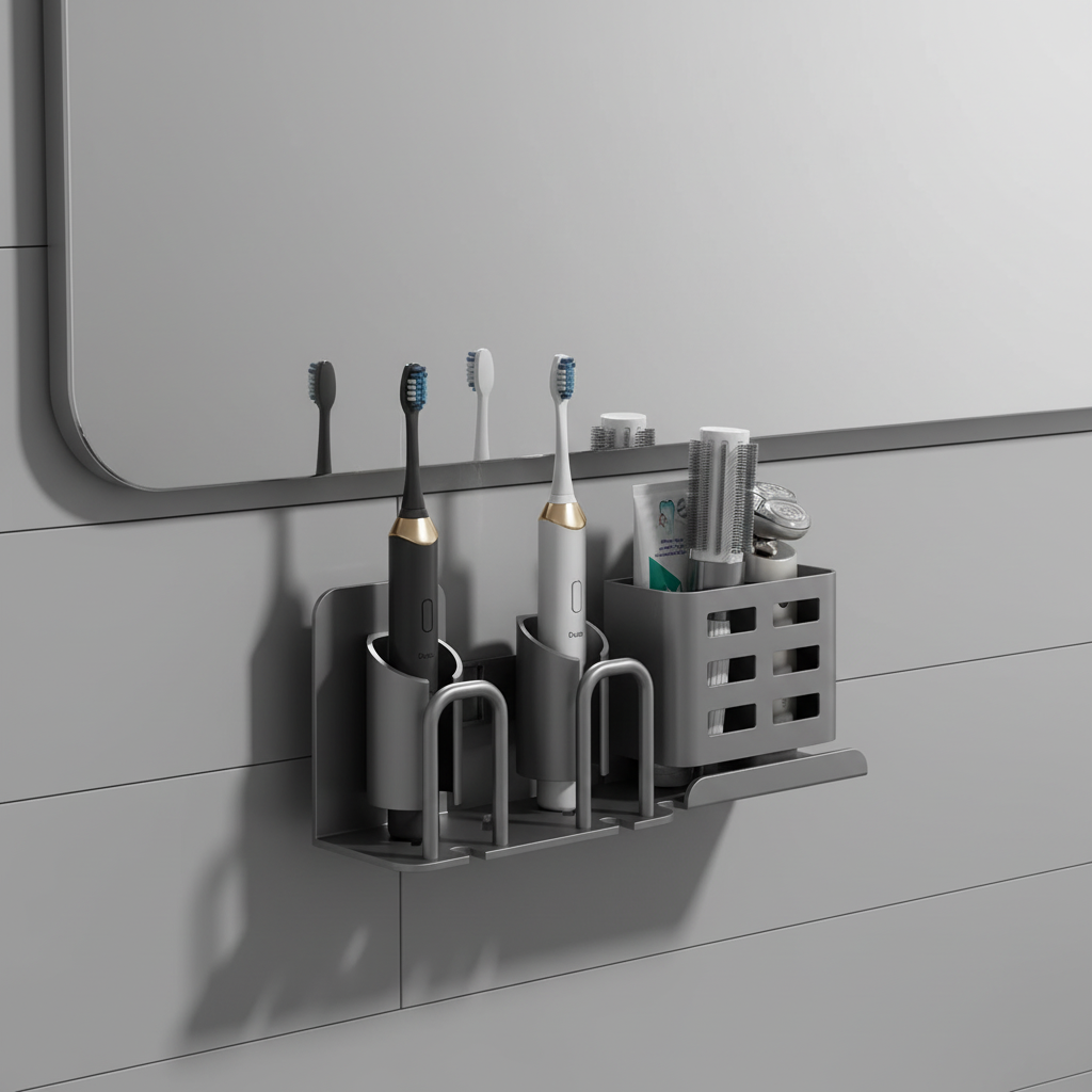 Wall-Mounted Rust-Free Aluminium Toothbrush Holder