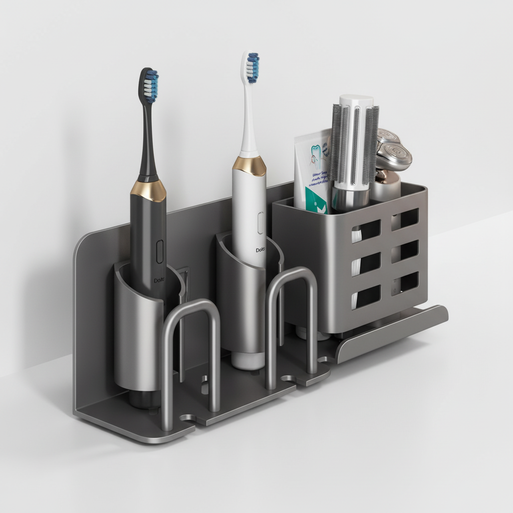 Wall-Mounted Rust-Free Aluminium Toothbrush Holder