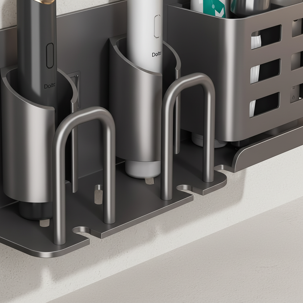 Wall-Mounted Rust-Free Aluminium Toothbrush Holder
