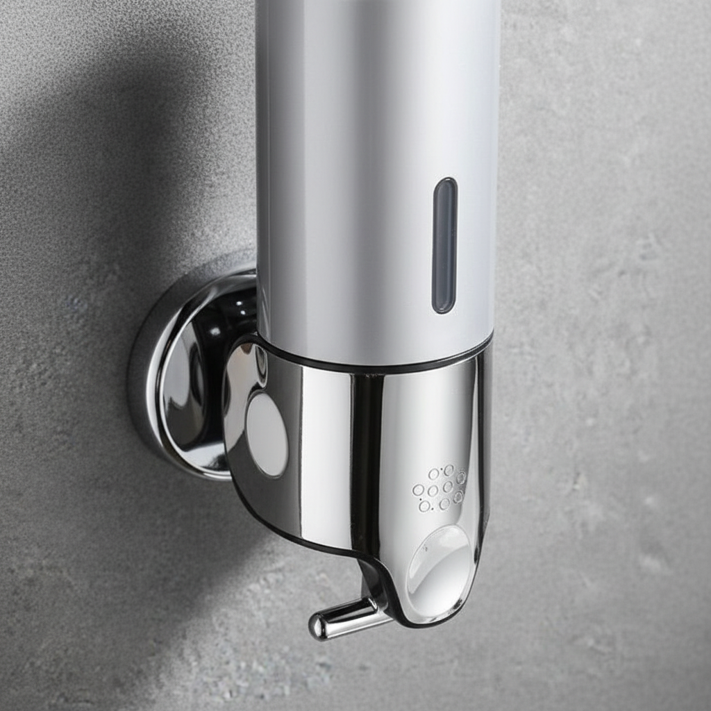 Wall-Mounted Corrosion-Resistant Soap Dispenser with Push-Button Operation