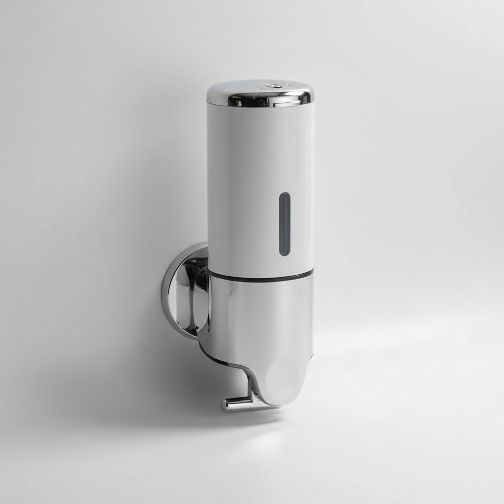 Wall-Mounted Corrosion-Resistant Soap Dispenser with Push-Button Operation