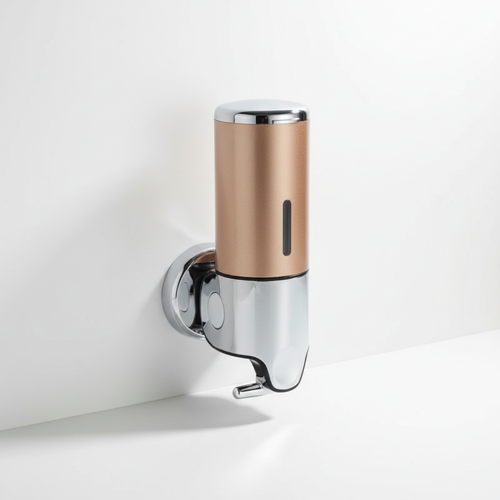 Wall-Mounted Corrosion-Resistant Soap Dispenser with Push-Button Operation