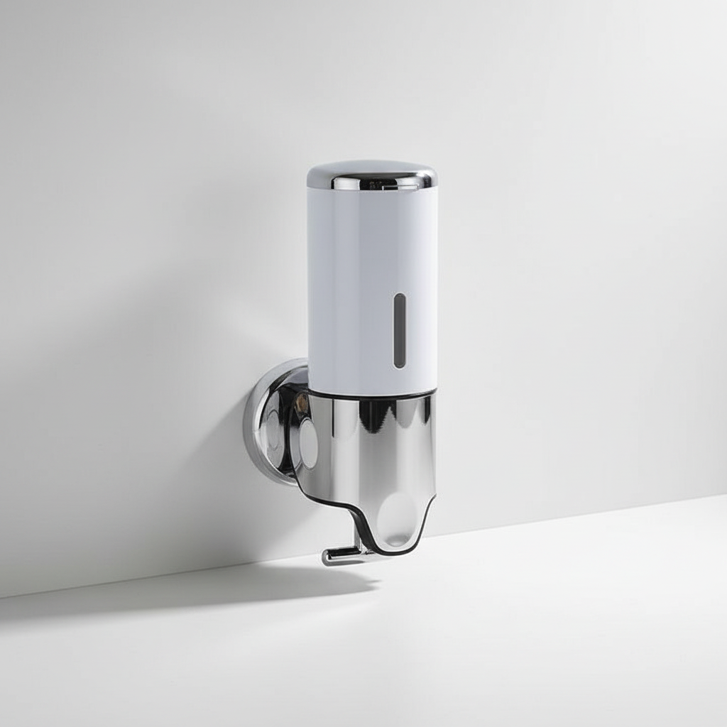 Wall-Mounted Corrosion-Resistant Soap Dispenser with Push-Button Operation