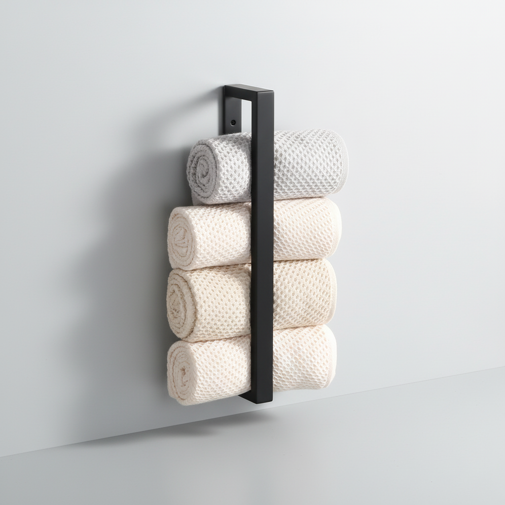 Stainless Steel Wall-Mounted Towel Holder - Space-Saving Design