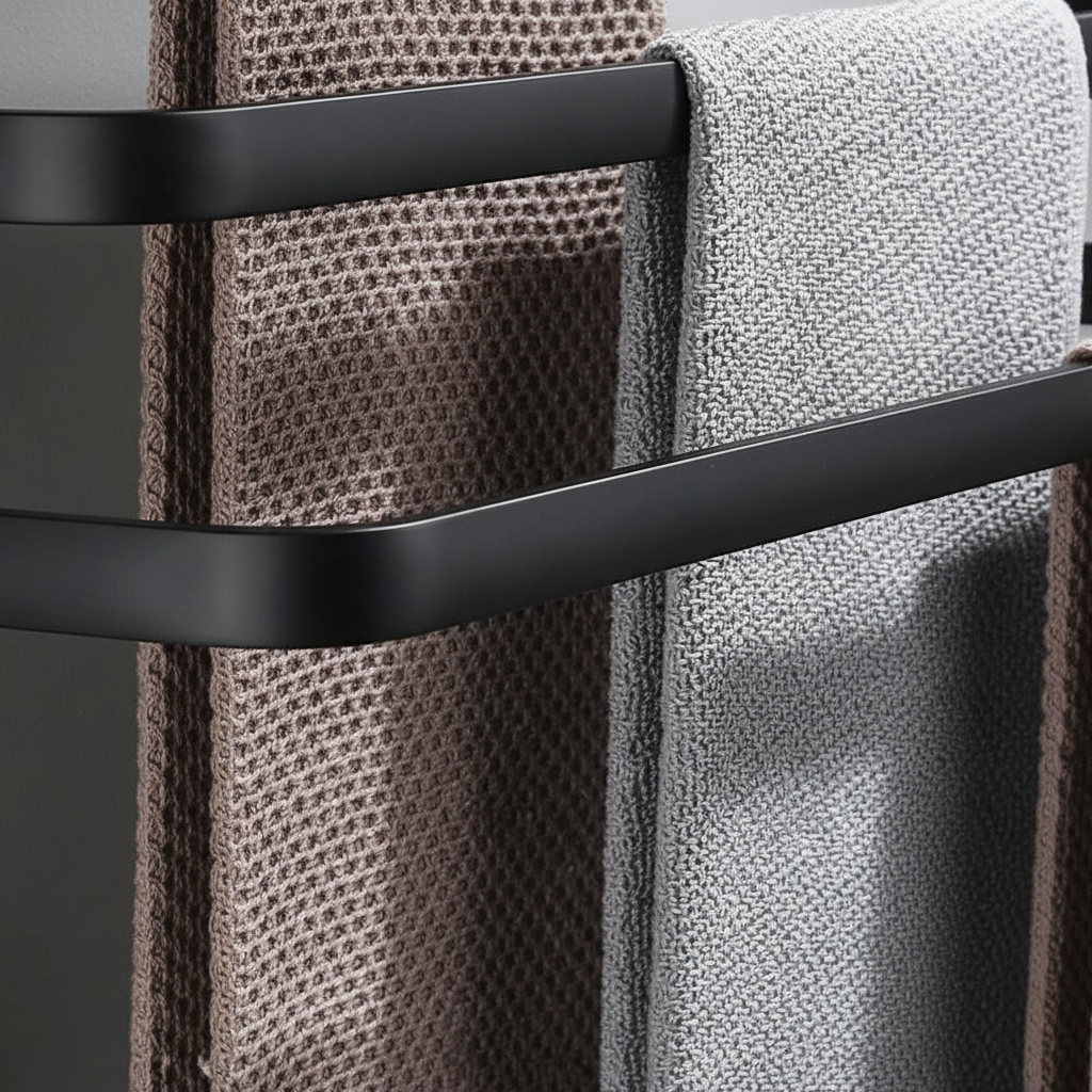 Wall-Mounted Metal Towel Holder with Multiple Bars