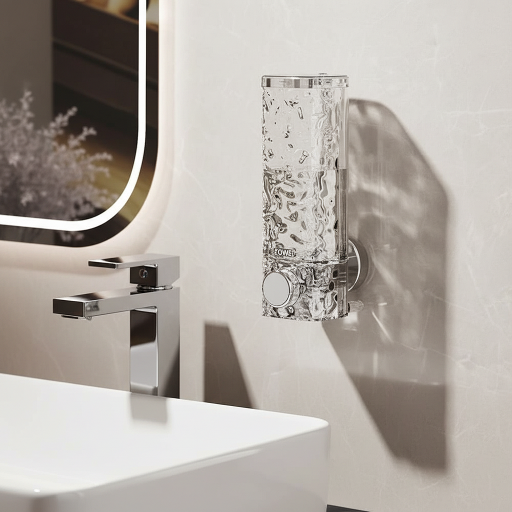 Wall-Mounted Soap Dispenser with Suction Cup Holder