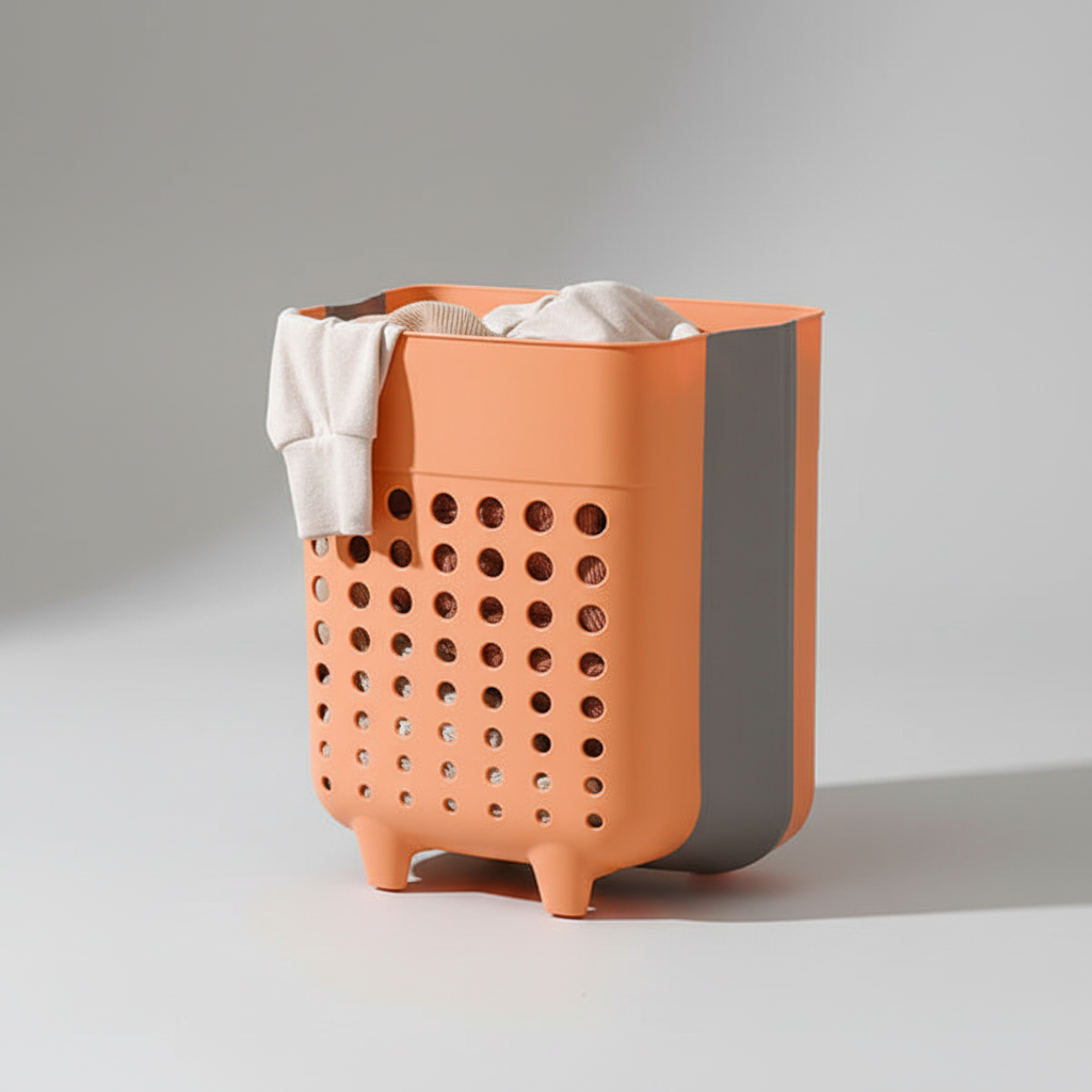 Foldable Wall-Mounted Laundry Basket with Ventilated Design