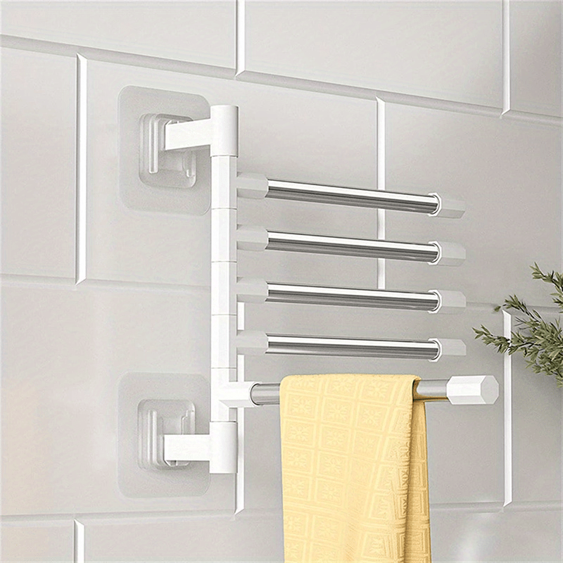 Wall-Mounted Swivel Towel Holder with 5 Arms