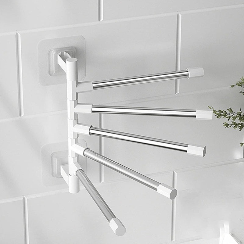 Wall-Mounted Swivel Towel Holder with 5 Arms