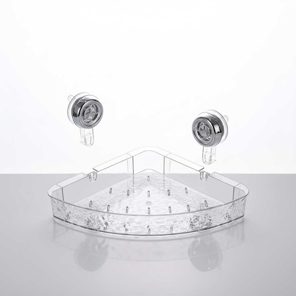 Transparent Suction Cup Wall Organizer for Bathroom and Kitchen