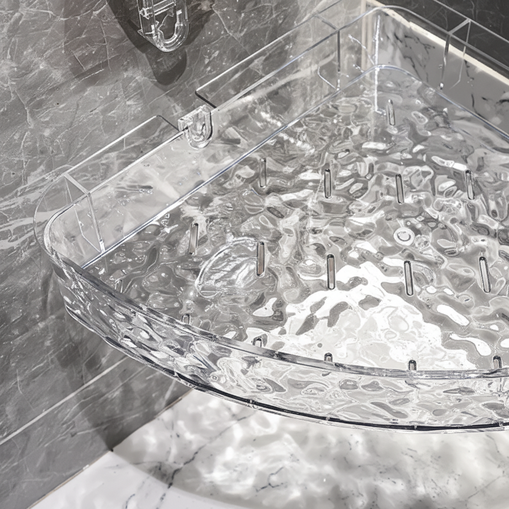 Transparent Suction Cup Wall Organizer for Bathroom and Kitchen